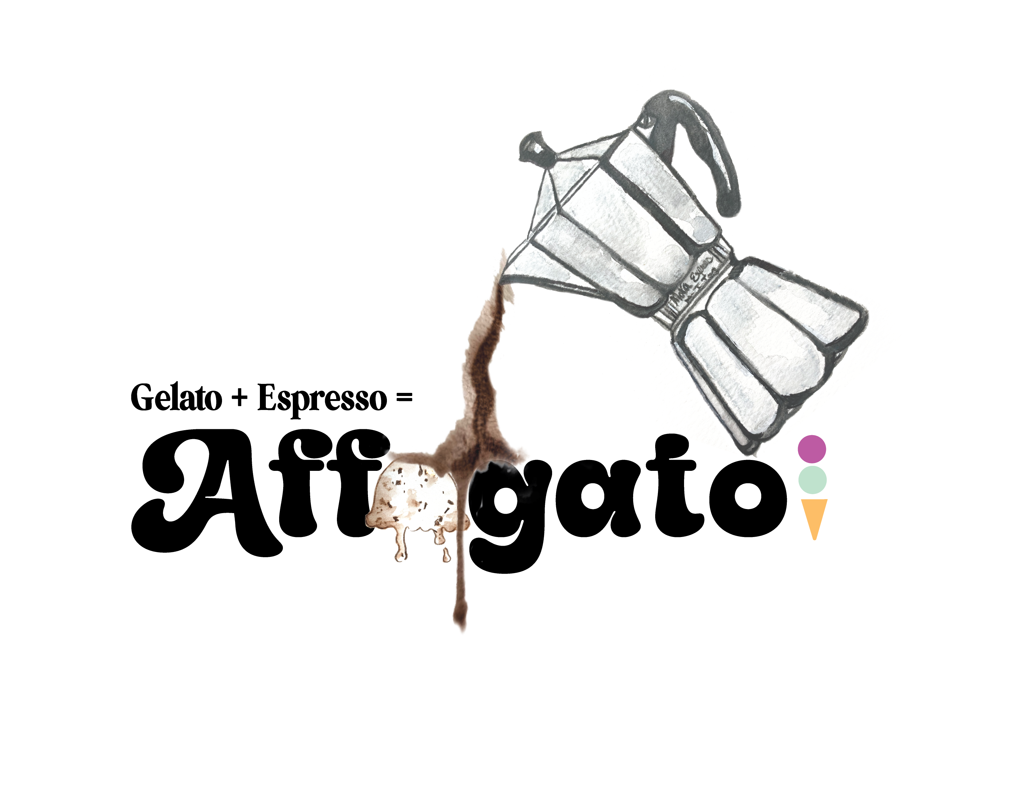 Gelato Affogato, 100% Lightweight Cotton Tee, Caffeine Included. - Designed in Italy