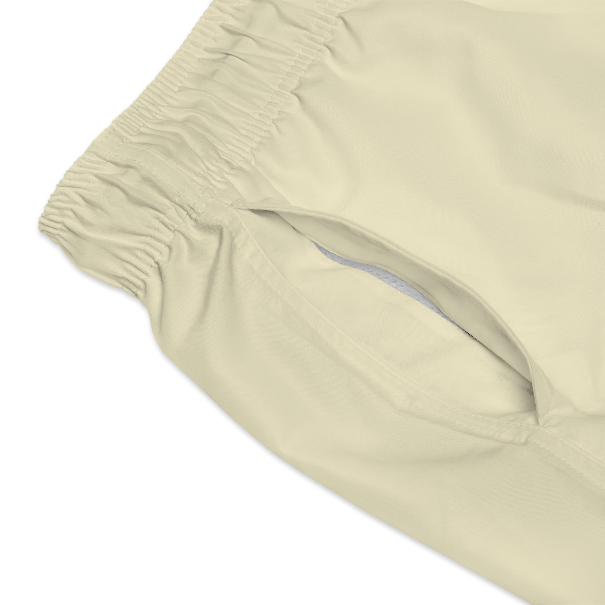 Stylish Signature Men's Swim Shorts, Subtle Colour of "Crema" Flavour. - Designed in Italy