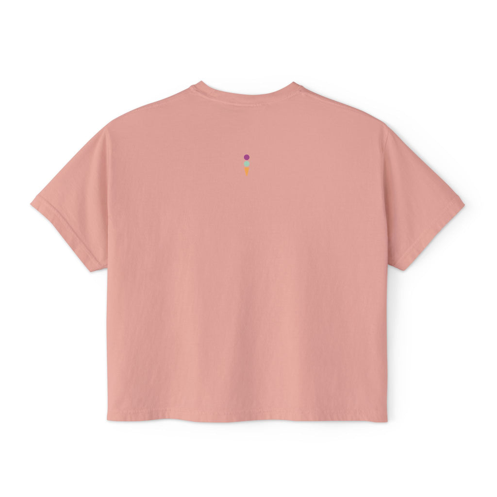 Scoop, Sun and Repeat Boxy Women's Tee - 100% Soft Cotton