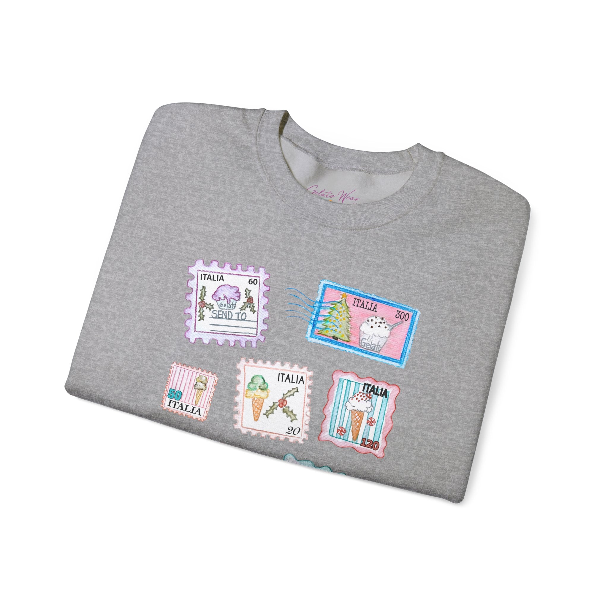 Christmas Postage Stamps Gelato Crewneck Sweater