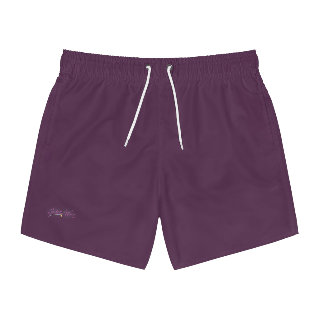 Stylish Signature Men's Swim Shorts, Subtle Colour of "Frutti di bosco" Flavour. - Designed in Italy