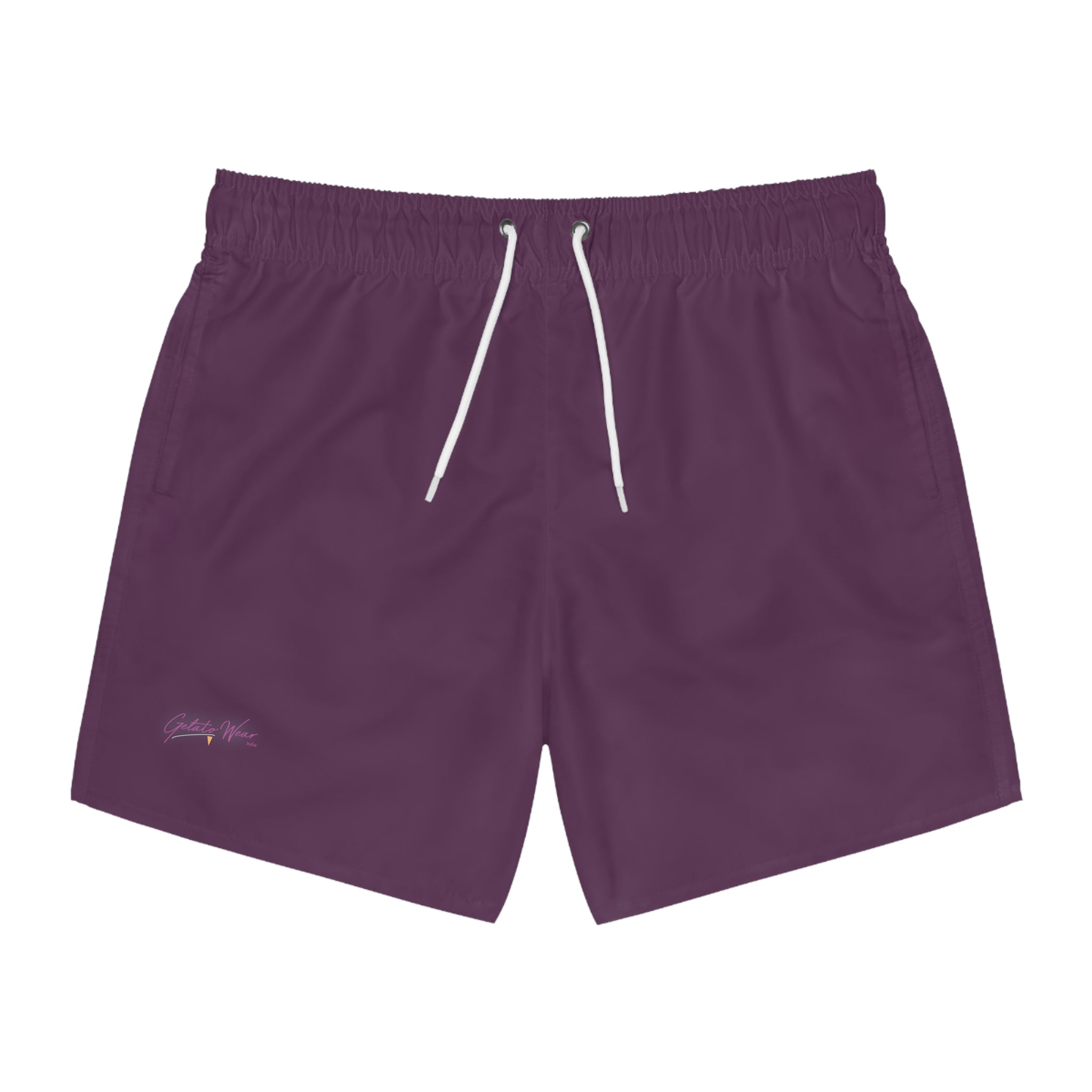 Stylish Signature Men's Swim Shorts, Subtle Colour of "Frutti di bosco" Flavour. - Designed in Italy