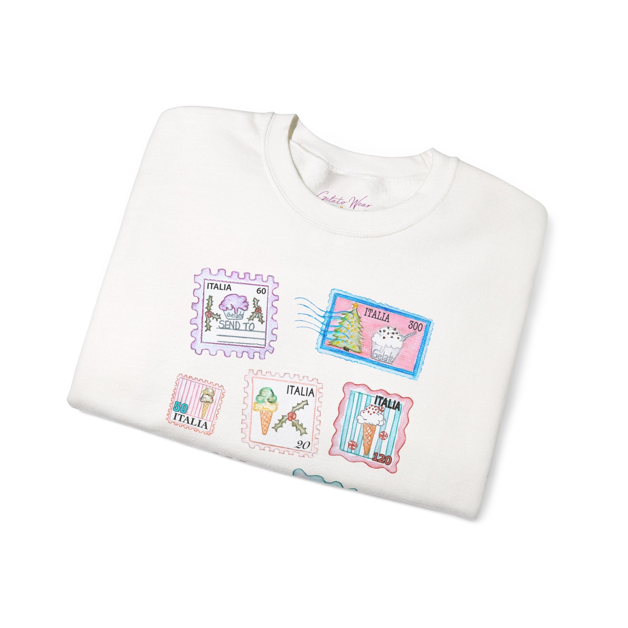 Christmas Postage Stamps Gelato Crewneck Sweater