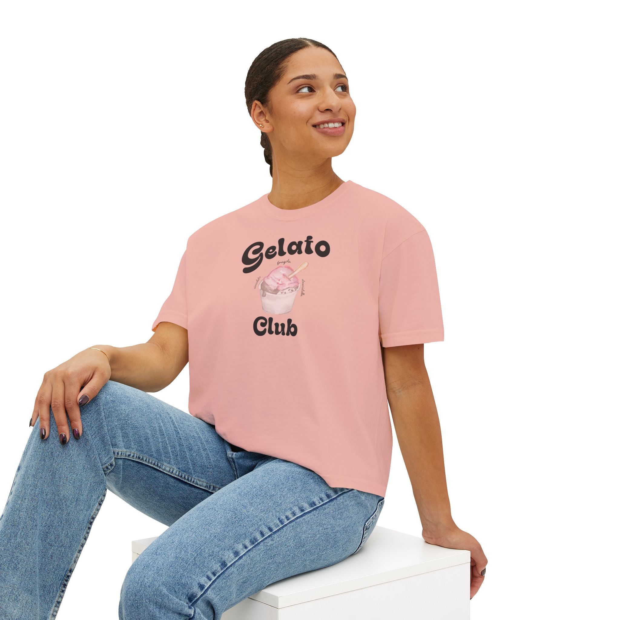 Women's Boxy Tee - Gelato Club *3 Flavours, Casual Cool