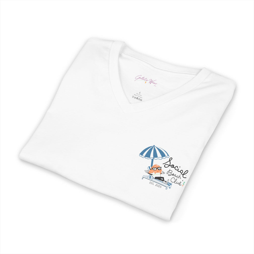 Social Beach Club Retro Fun Vibes Men's V-Neck Tshirt