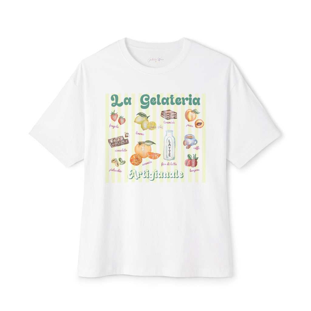 Vintage Fun "La Gelateria Artigianale" Boxy Tee, 100% Cotton - Designed in Italy