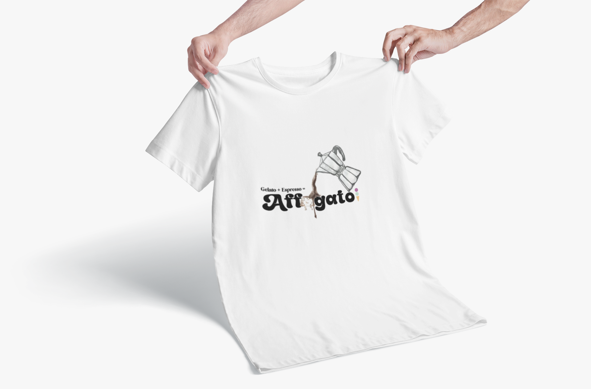 Gelato Affogato, 100% Lightweight Cotton Tee, Caffeine Included. - Designed in Italy