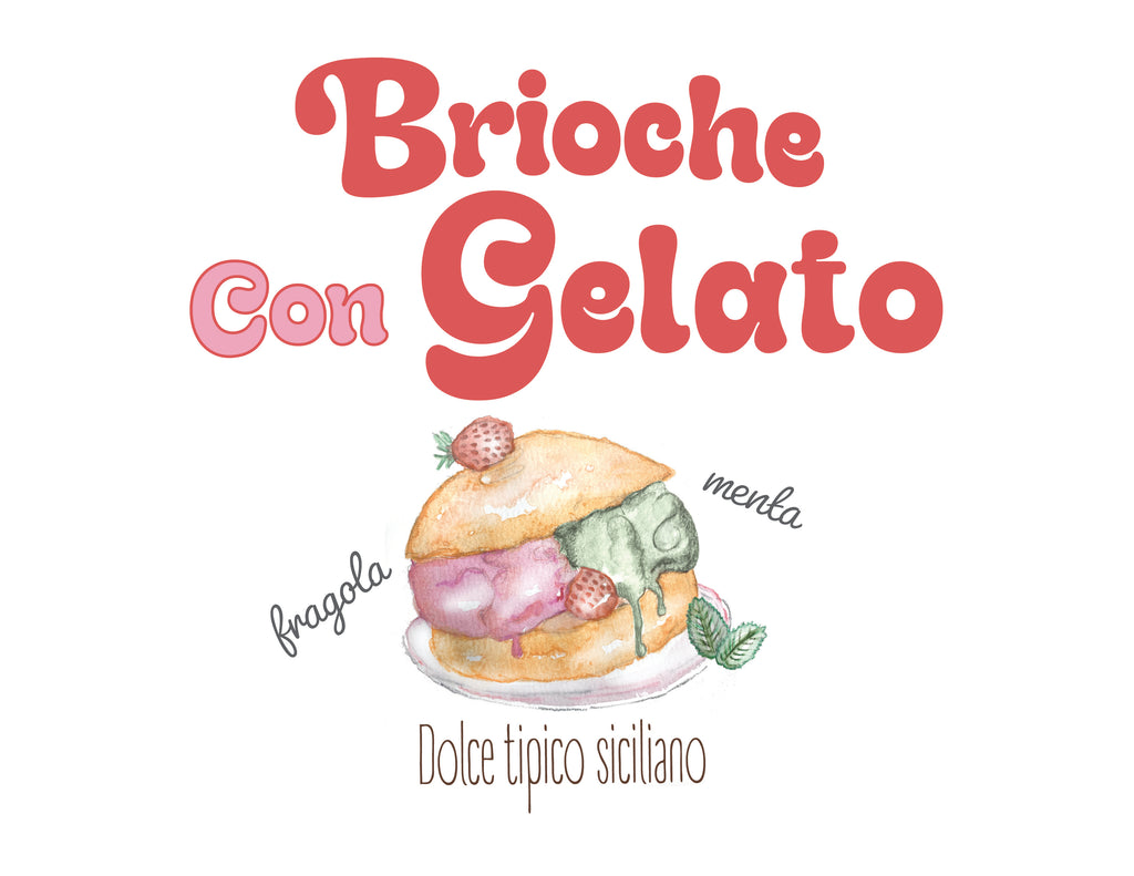 Indulging "Brioche Con Gelato" Oversized Boxy Tee, 100% Relaxed Fit Cotton. - Designed in Italy