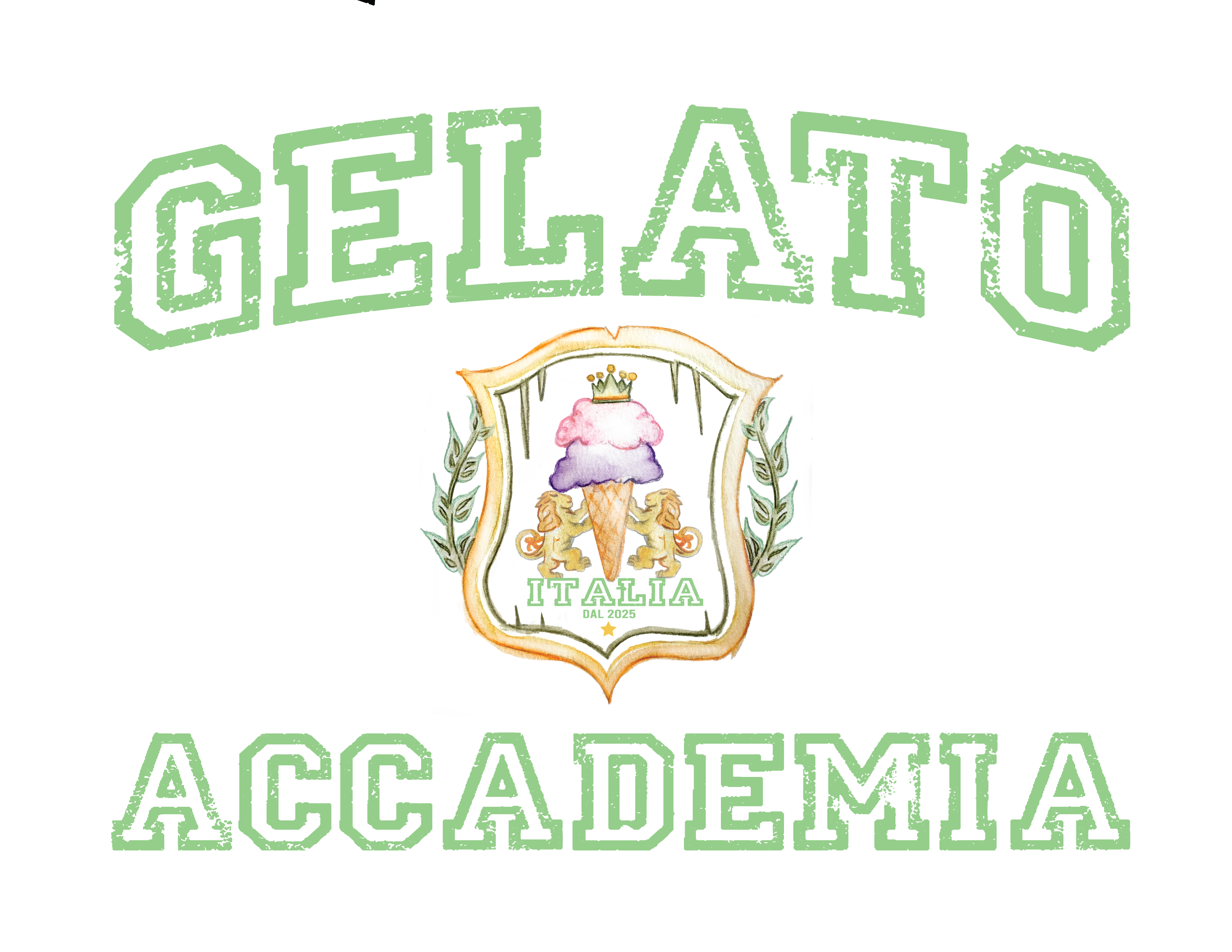 Oversized Tee - Preppy Gelato Accademia Classic Design