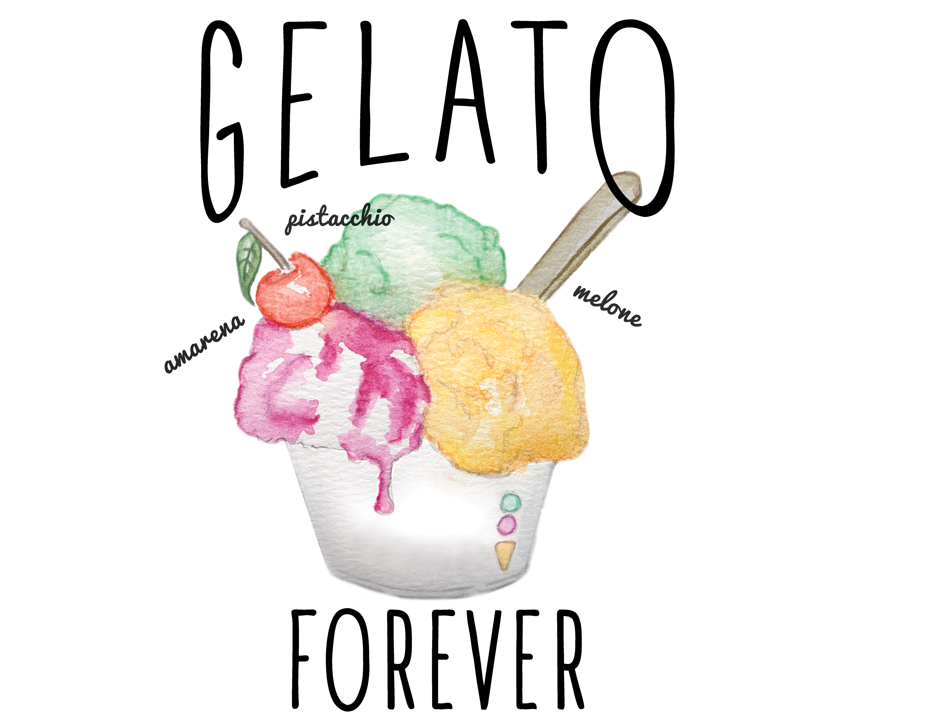 Gelato Forever Cotton T-shirt - Unisex Tee Designed in Italy