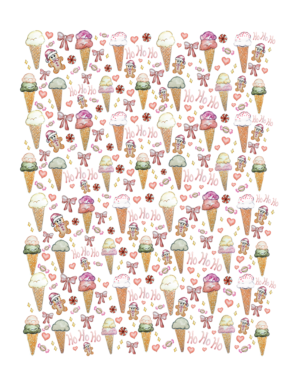 Christmas Gelato Wrapping Paper Crewneck  Sweatshirt