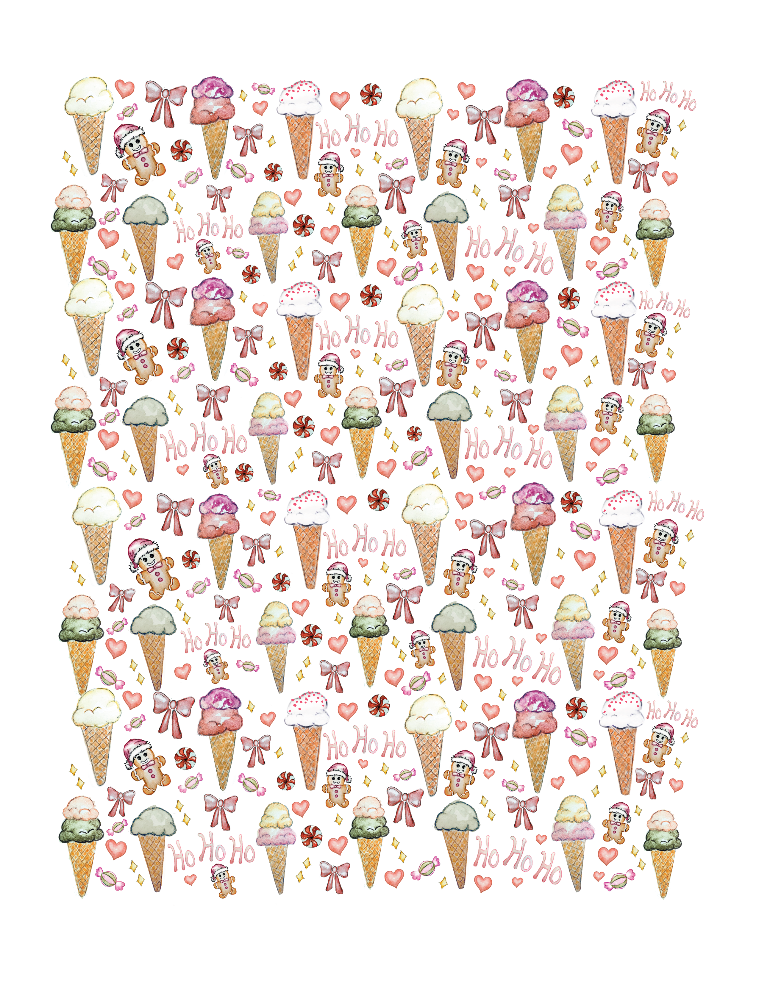 Christmas Gelato Wrapping Paper Crewneck  Sweatshirt