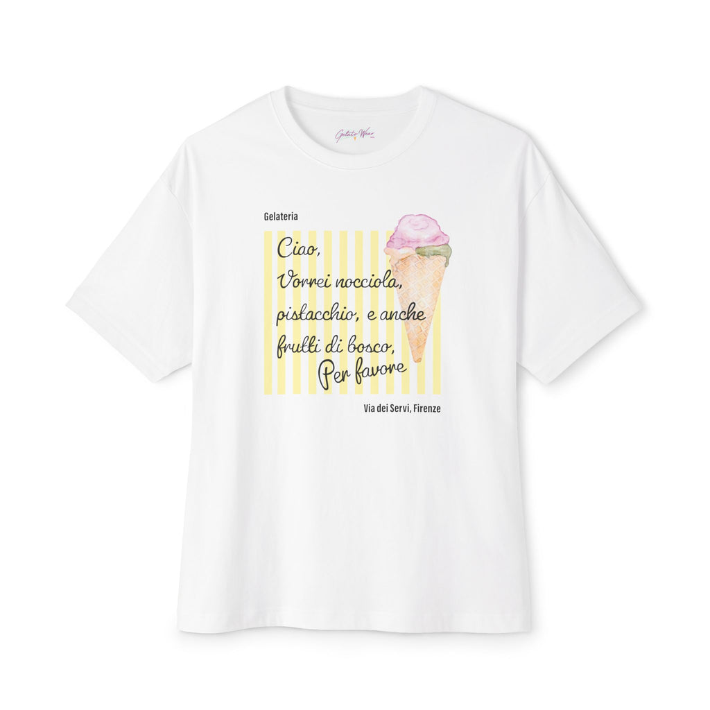 Minimalist Oversized Tee 'Vorrei, Per Favore'