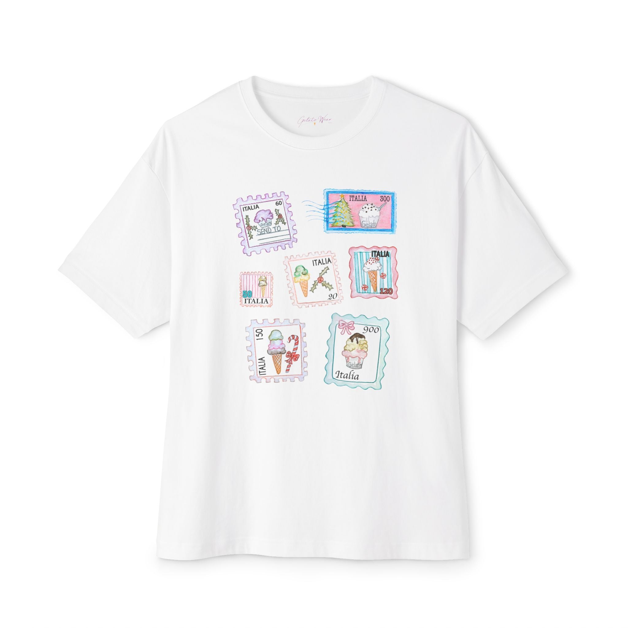Christmas Postage Stamps Gelato Crewneck Tshirt