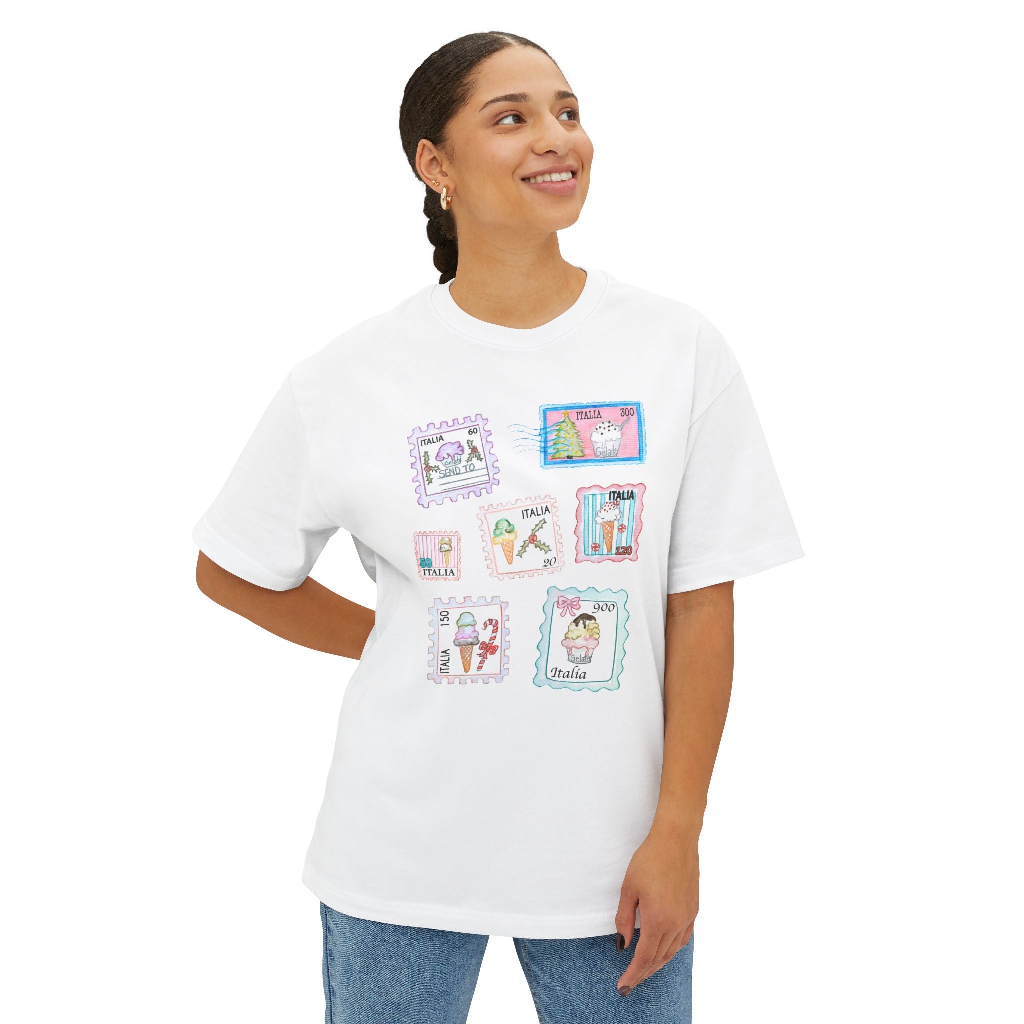 Christmas Postage Stamps Gelato Crewneck Tshirt