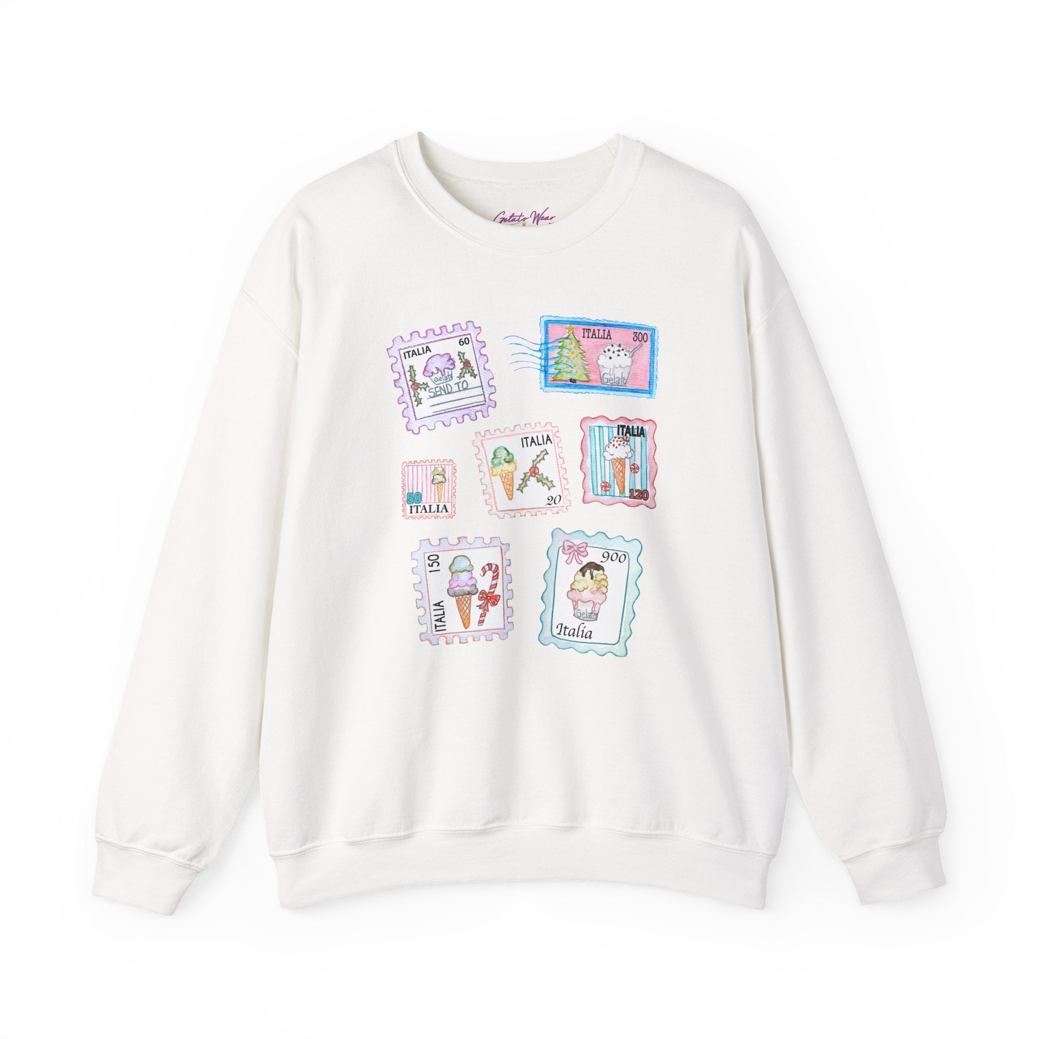 Christmas Postage Stamps Gelato Crewneck Sweater